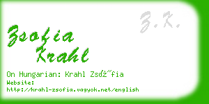 zsofia krahl business card